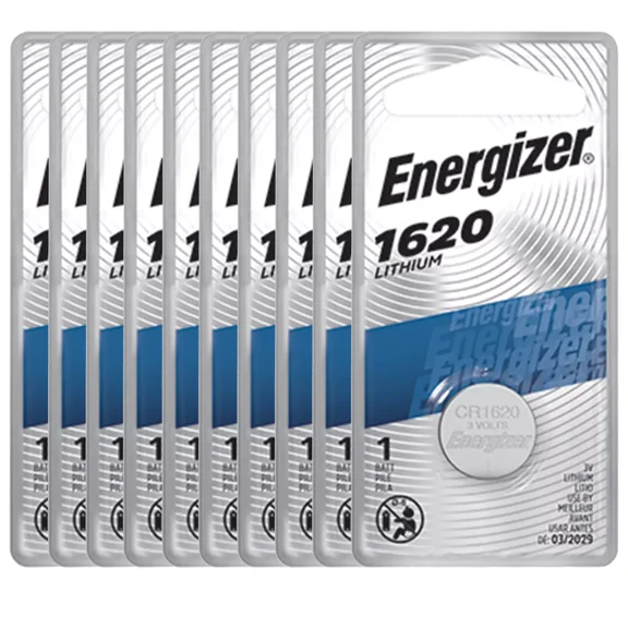 Energizer CR1620 3V Lithium Coin Cell Battery Blister Pack (10 Count)