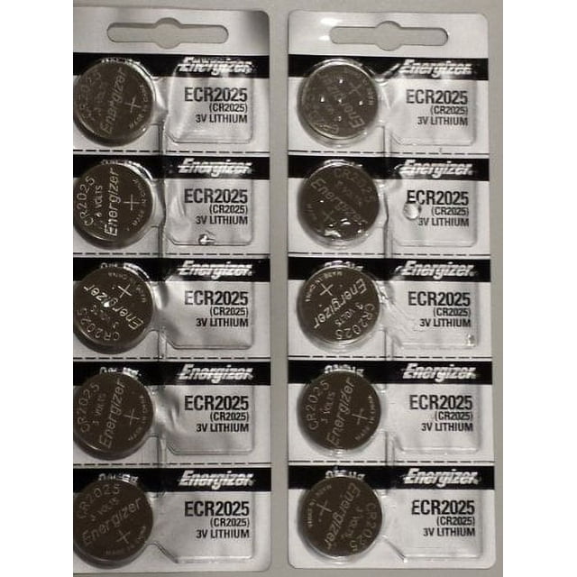 Energizer CR2025 3V Lithium Coin Battery 10 Pack (2 Packs of 5) 5 Count