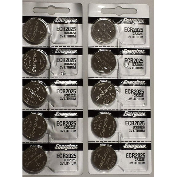 Energizer CR2025 3V Lithium Coin Battery 10 Pack (2 packs of 5)