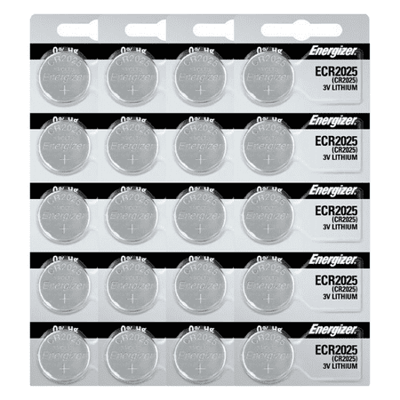 Energizer CR2025 3V Lithium Coin Cell Battery (20 Count)