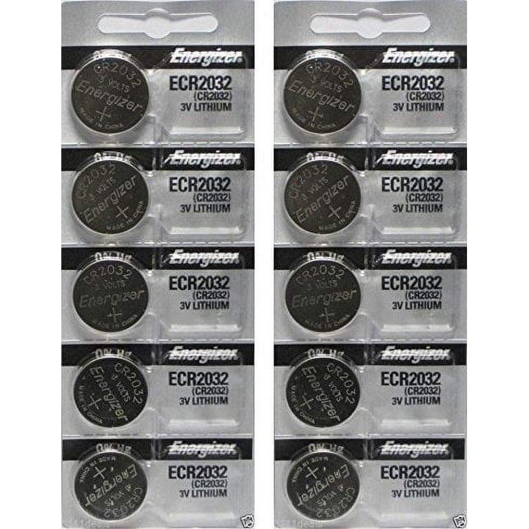 Energizer CR2032 3 Volt Lithium Coin Battery 10 Pack (2x5 Pack) In