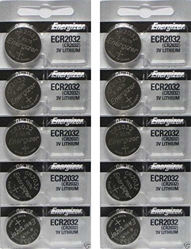 Energizer CR2032 3 Volt Lithium Coin Battery 10 Pack (2x5 Pack) In