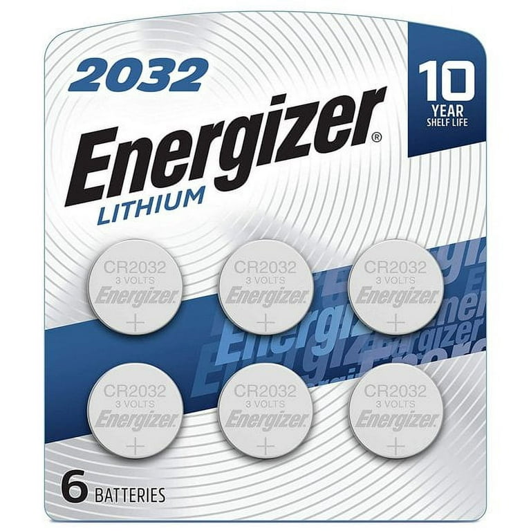 Energizer CR2032 Batteries, 3V Lithium Coin Cell 2032 Watch Battery, (6  Count)