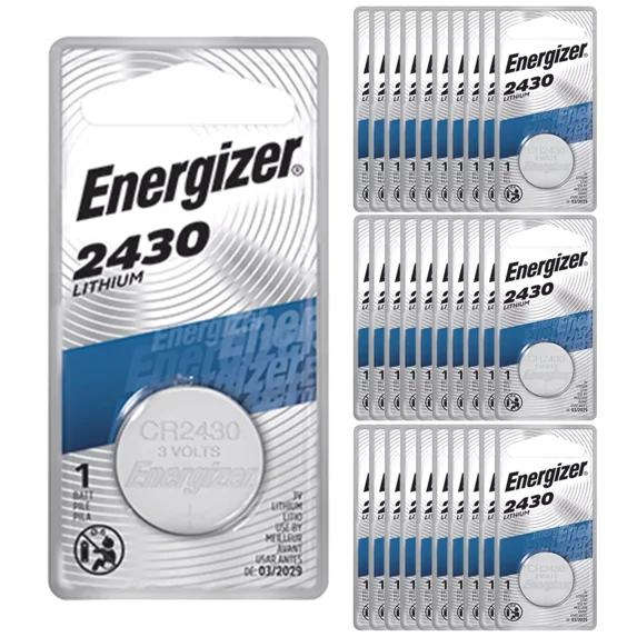 Energizer CR2430 3V Lithium Coin Cell Battery Blister Pack (100 Count)