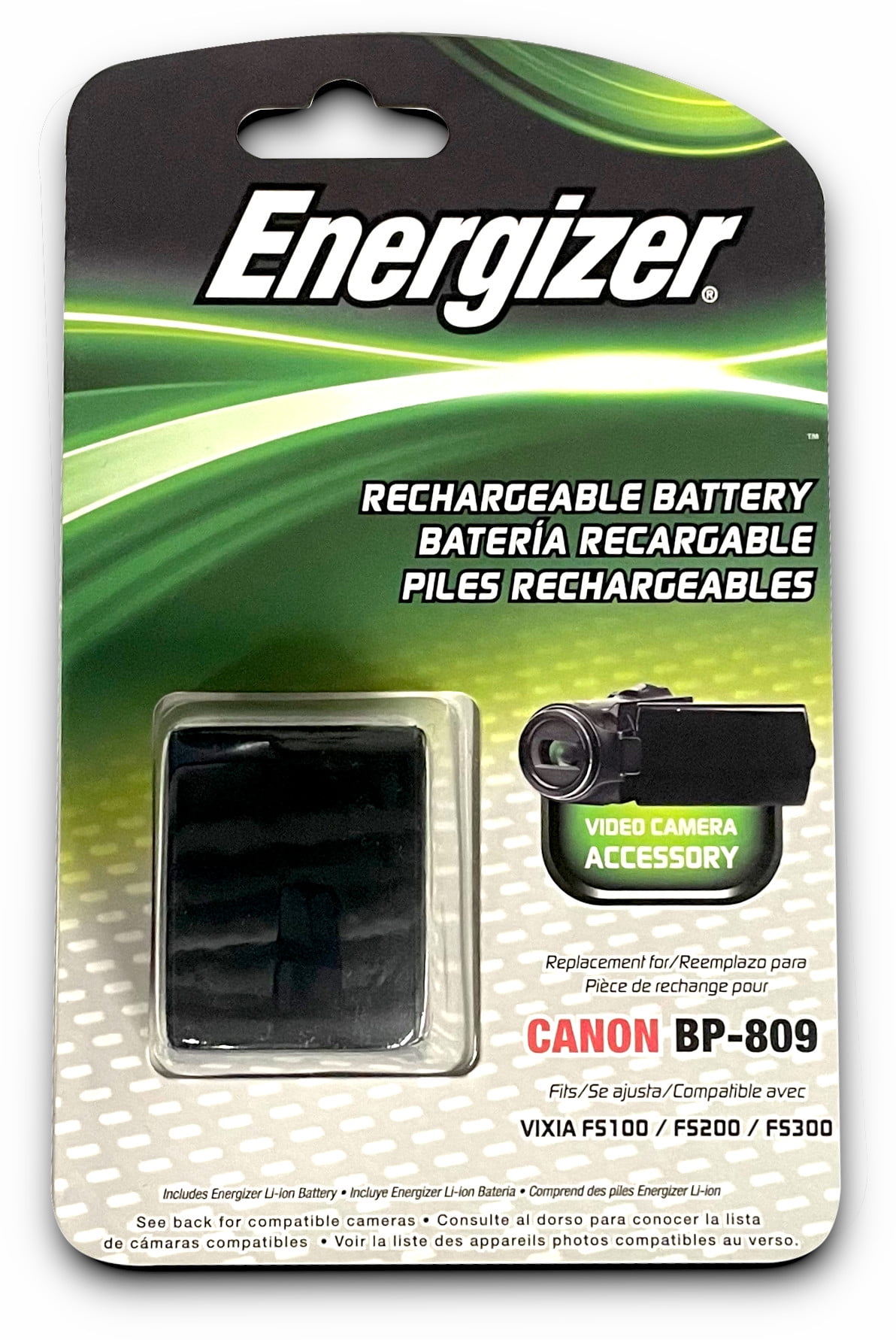 2-Pack Replacement Battery For Canon VIXIA HF100 & BP-809 Camcorders - 890mAh 7.4V Lithium-Ion