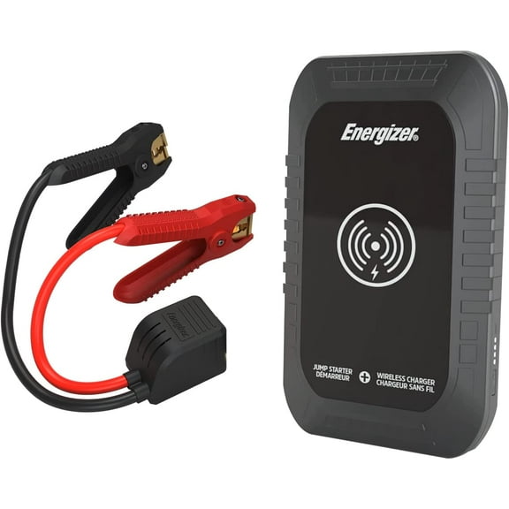 Energizer Car 1000A Jump Starter, 12-Volt Power Bank Lithium Battery, Portable Booster Pack, Jump Start Engines up to 6.0L Gas 3.0L Diesel, Wireless Charger, USB 3.0 QC Port - ETL Certified