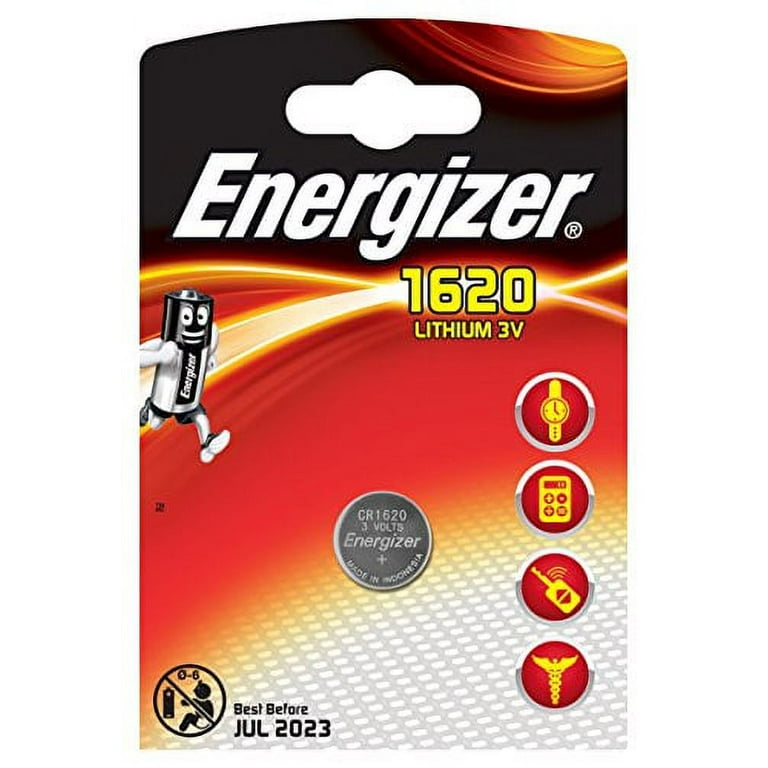  2 Energizer CR1620 Lithium 3V Coin Cell Batteries : Health &  Household
