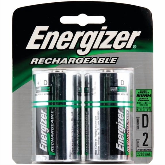 Energizer D-2 Rechargeable Battery 2 pack