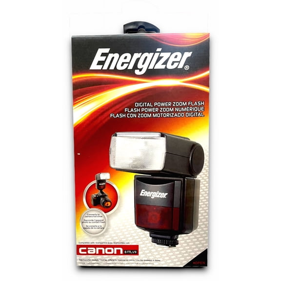 Energizer Digital Zoom Wireless Camera Flash for Canon DSLR Cameras - Full Function LCD Display, Zoom Coverage from 24mm to 105mm, Built-in Camera Flash Diffuser