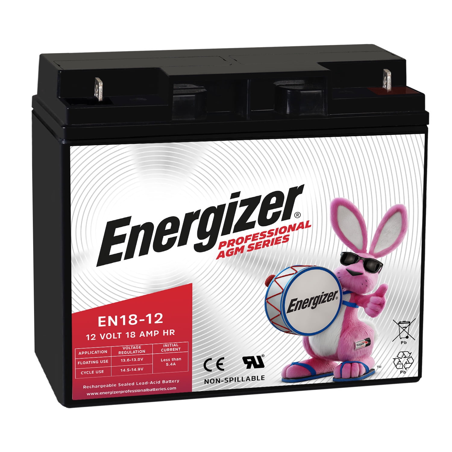 Energizer EN12-6 AGM Battery - 6 Pack, 6V 12Ah Sealed Lead Acid Rechargeable For Garage Doors, Emergency Lights, Kids Ride-Ons & More