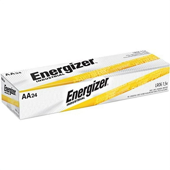 Energizer EN91 Industrial Alkaline Batteries, AA (Box of 24 Batteries), Packaging May Vary