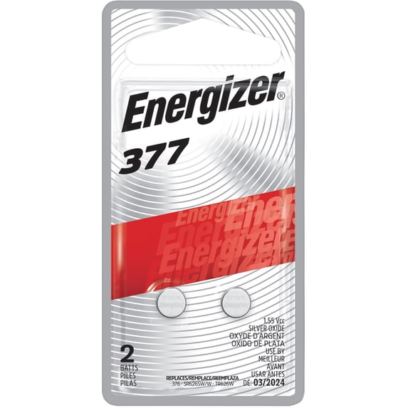 Energizer, EVE377BPZ2CT, 377 Silver Oxide Batteries, 144 / Carton, Silver