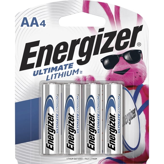 Energizer, EVEL91SBP4CT, Ultimate Lithium AA Batteries, 96 / Carton, Silver,Blue