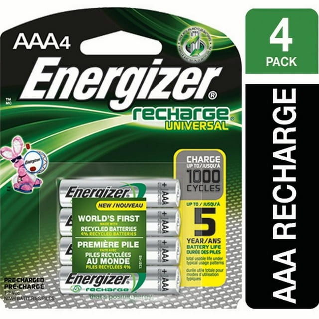 Energizer EcoAdvanced AAA Rechargeable Batteries, 4 Count