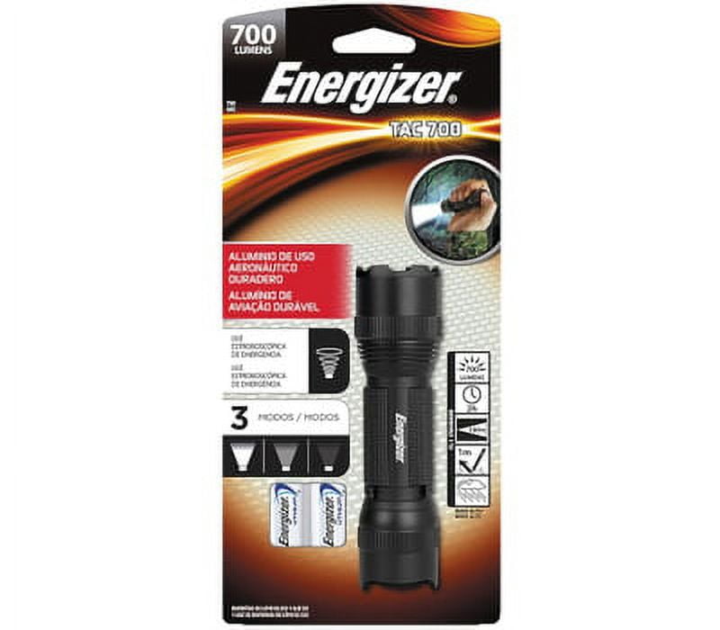 Energizer Energizer PMHT2L Tactical Metal Light, 123a Battery, Lithium-Ion  Battery, 700 Lumens Lumens, 100 M Beam Distance, Black