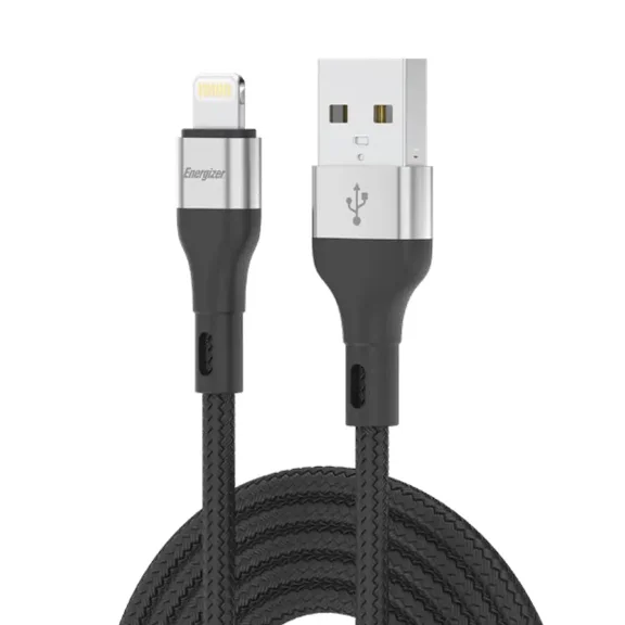 Energizer Extra Long Braided USB Cable, Lightning to USB, 10 Ft Durable Cord, Aluminum Alloy Shell