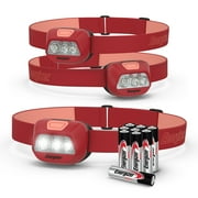 Energizer HDL20 Red LED Headlamps, Bright 325 Lumens (3 Pack), Emergency Ready, for Camping, Running, Jogging, Hiking and Hunting, 9 AAA Batteries Included