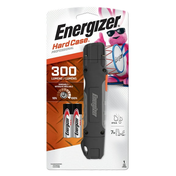 Hardcase Professional Task LED Flashlight, 2 AA Batteries (Included), Black