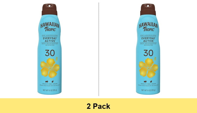 Energizer Hawaiian Tropic Island Sport Sunscreen, 6 oz - 2 Pack