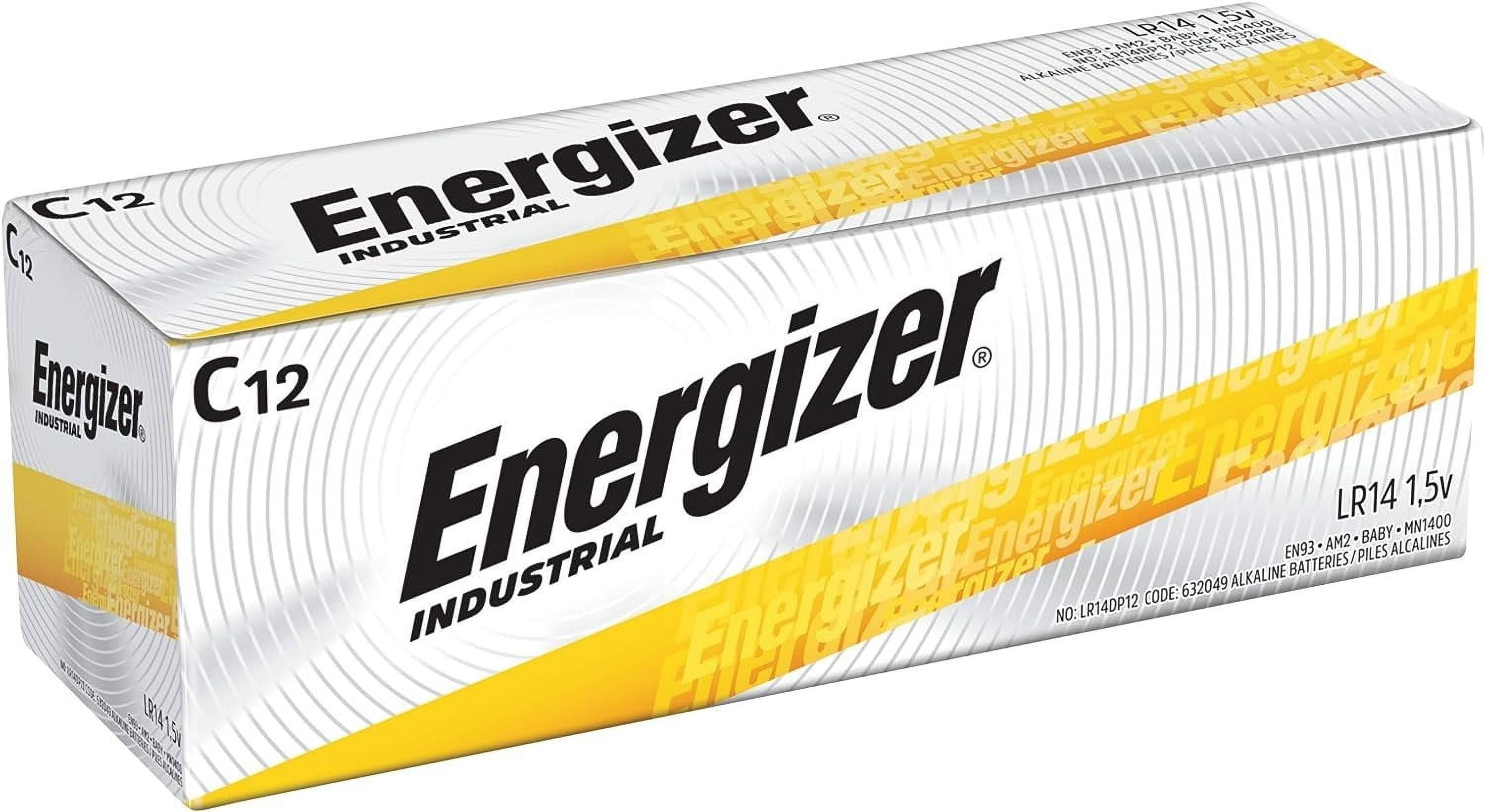 Energizer EN93 Industrial C 12 Alkaline Batteries, Pack of 12