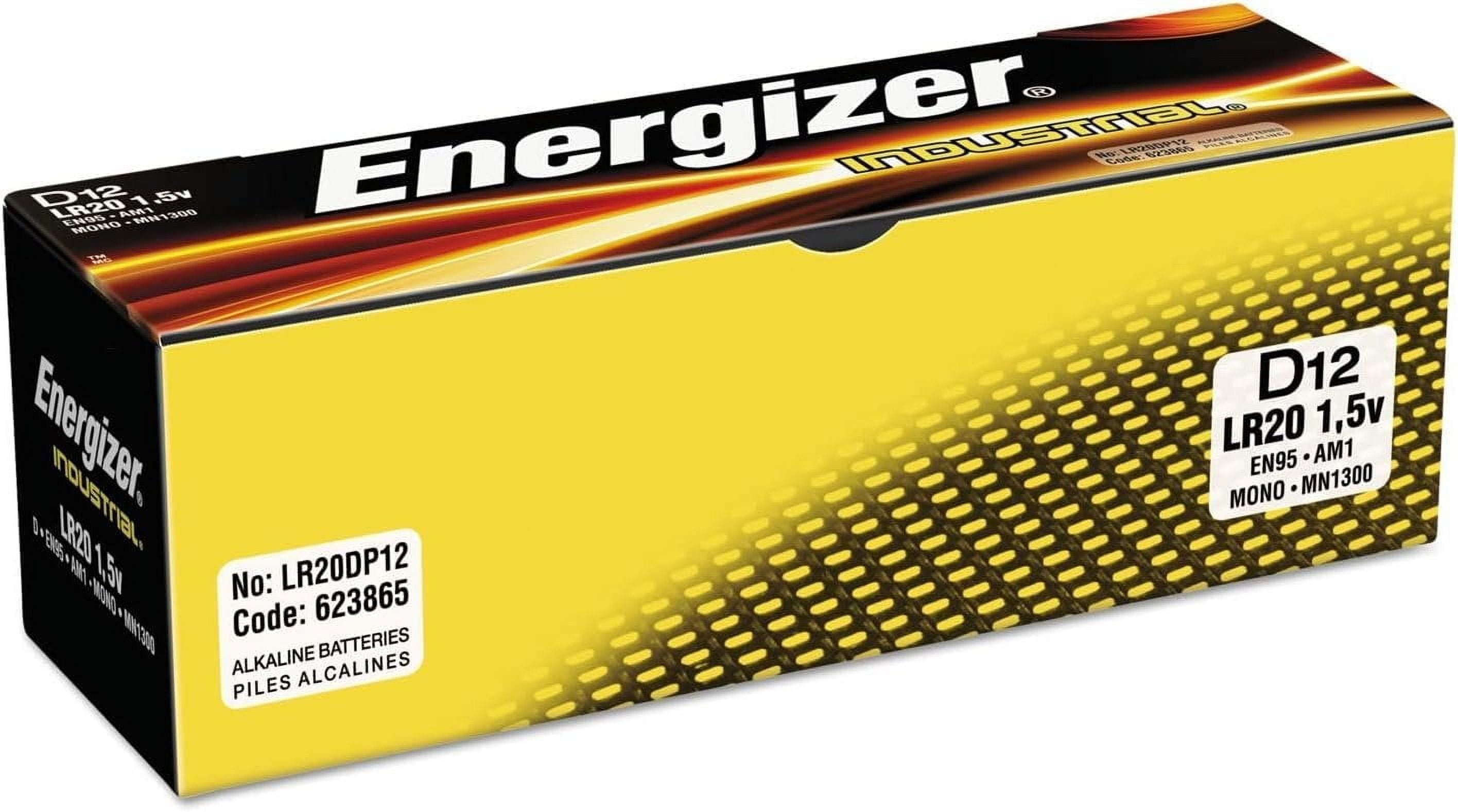 Energizer Industrial EN95 size D alkaline batteries: 24 count