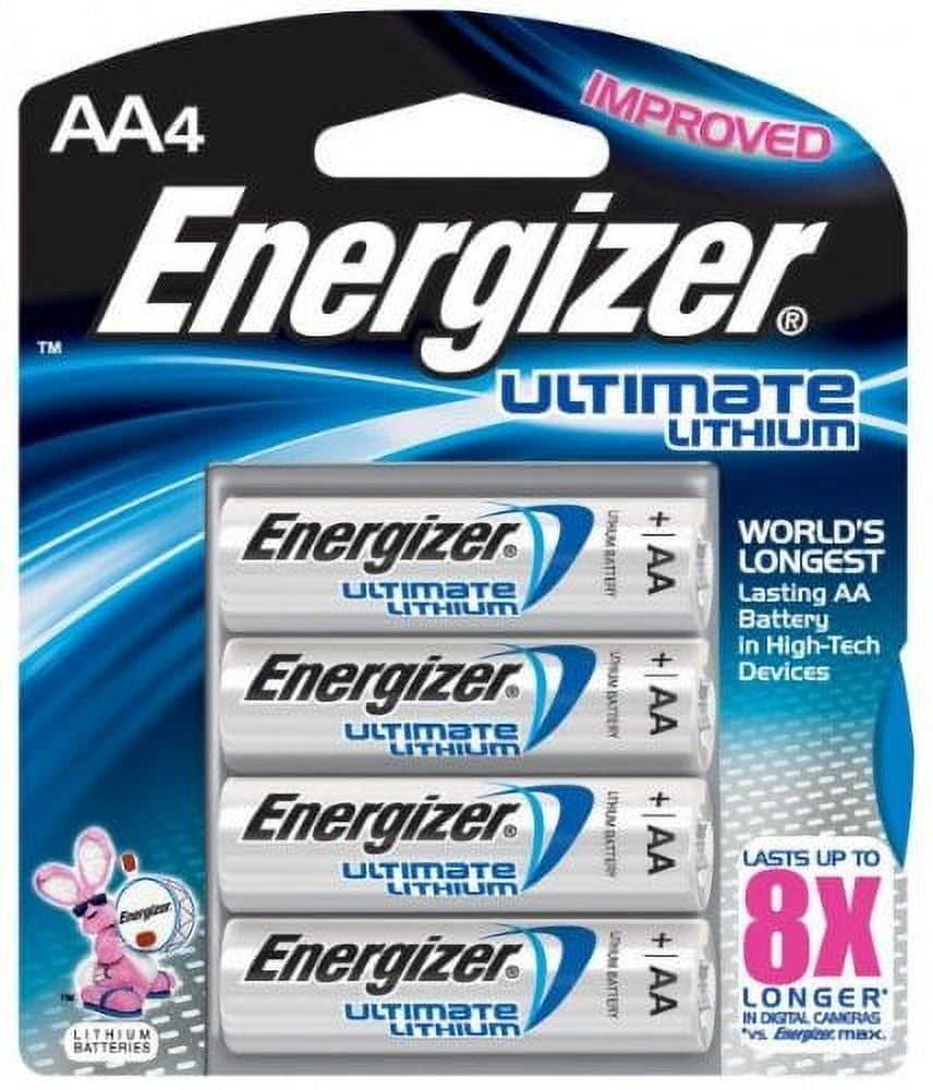 Energizer L91BP4 AA e2 Photo Lithium Batteries, 4 per Pack + Energizer L92BP4 Battery, Lithium 4 AAA Photo Battery