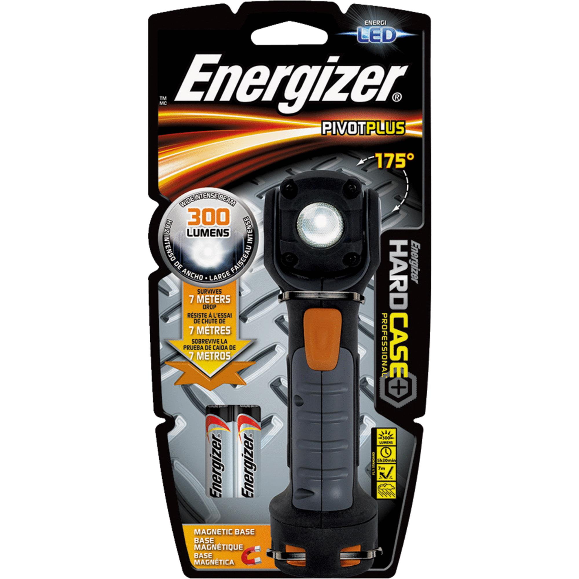 Hard Case Work Energizer PivotPlus Lumens AA Professional Included) Light, 300 (Batteries Time, Run Hour Light, 5 LED