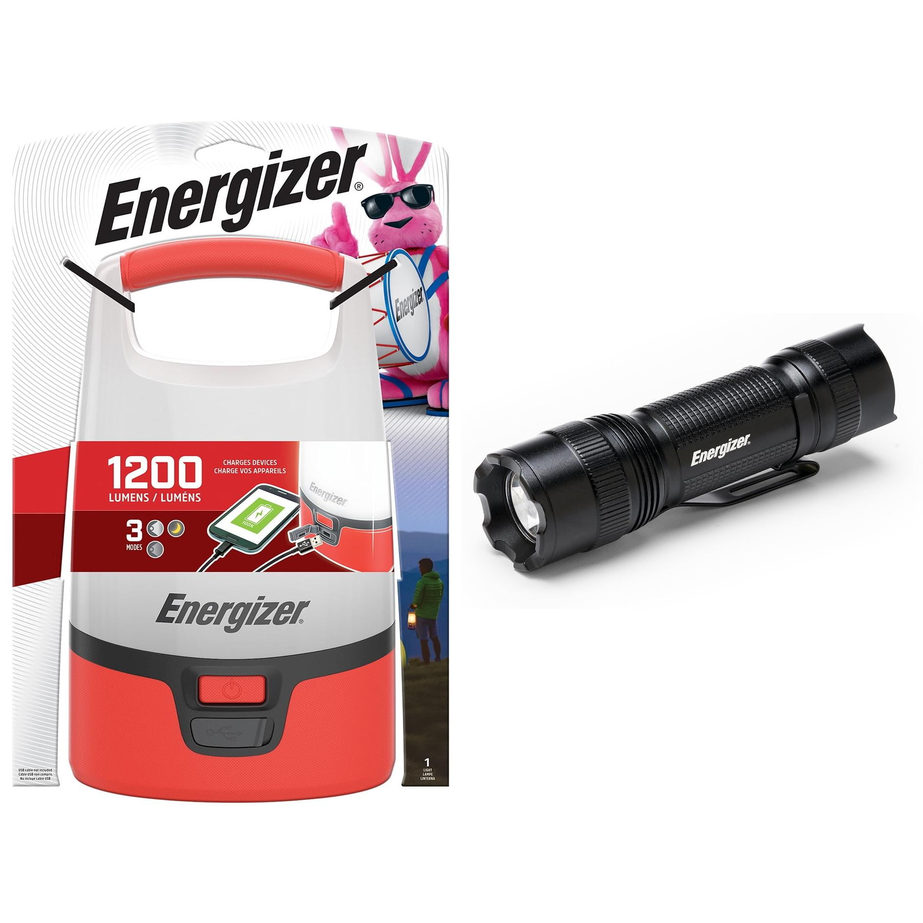 Energizer LED Flashlight and Lantern Bundle – TAC 300 Tactical Flashlight  plus Vision 1200 Lumen Lantern for Camping, Emergencies and Power Outages, image size:1888x1888