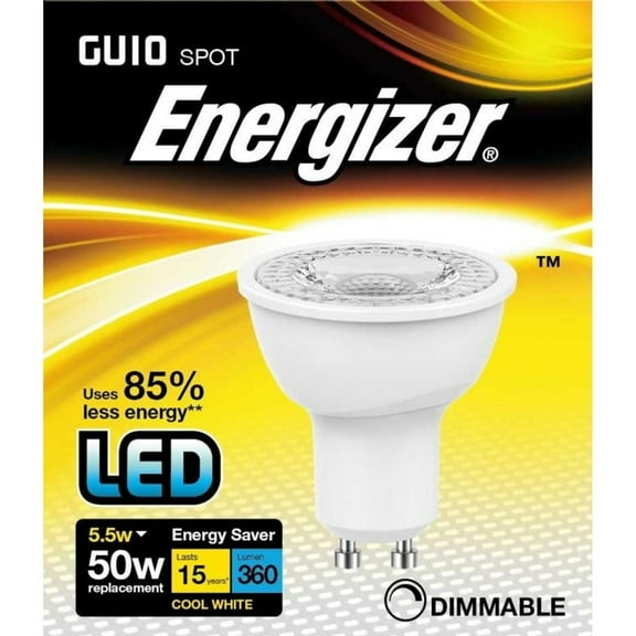 Energizer LED GU10 5.5w Light Bulb Cap 360lm 4000k Dimmable