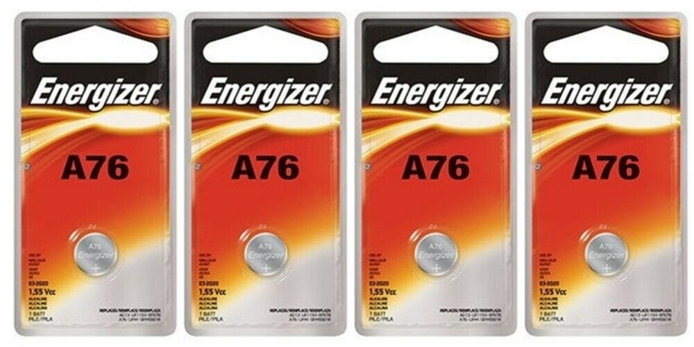 Energizer LR44 A76 1.5V Button Cell Red Single Battery 4 pack