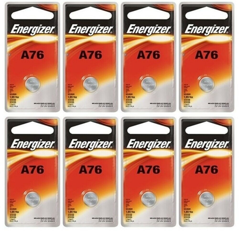 Energizer LR44 A76 1.5V Button Cell Red Single Battery 8 pack