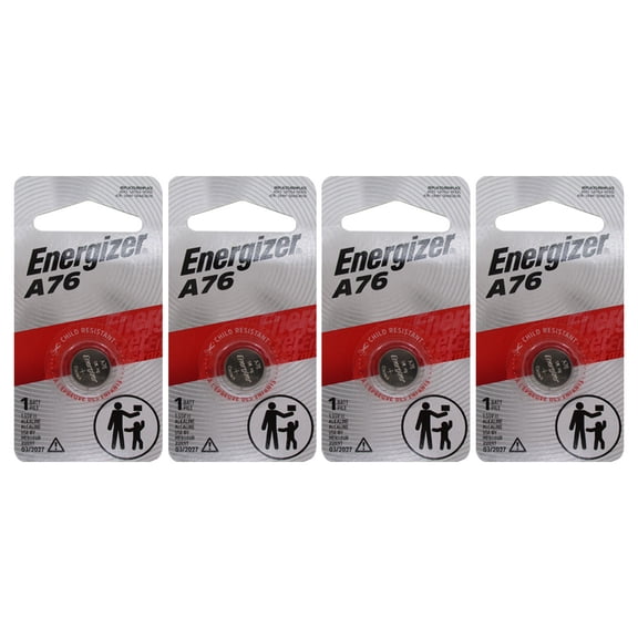 Energizer LR44/A76 Alkaline Batteries, 1.5V, 4 Pack