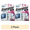 (2 pack) Energizer Lithium 9V Batteries (1 Pack), Lithium 9 Volt
