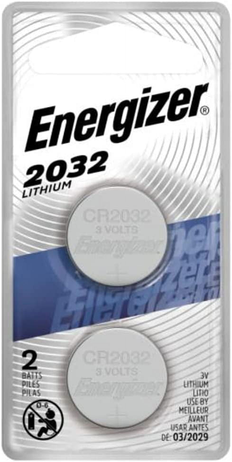 Energizer Lithium Battery (2032), 3 Volt, 2 Count (Pack of 6