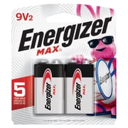 Energizer MAX 2 pack, 9 Volt Batteries