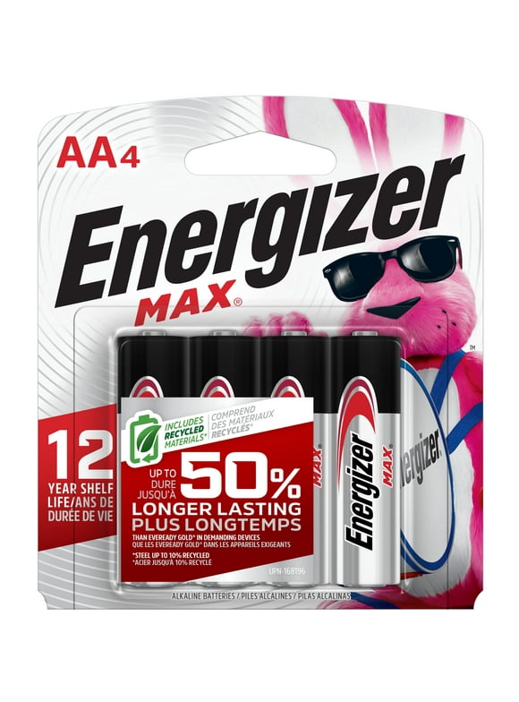 Energizer MAX AA Batteries (4 Pack), Double A Alkaline Batteries