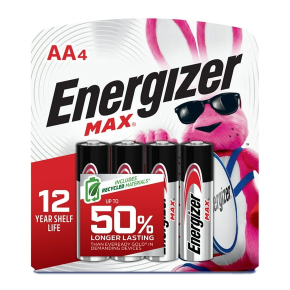 Energizer MAX AA Batteries (4 Pack), Double A Alkaline Batteries