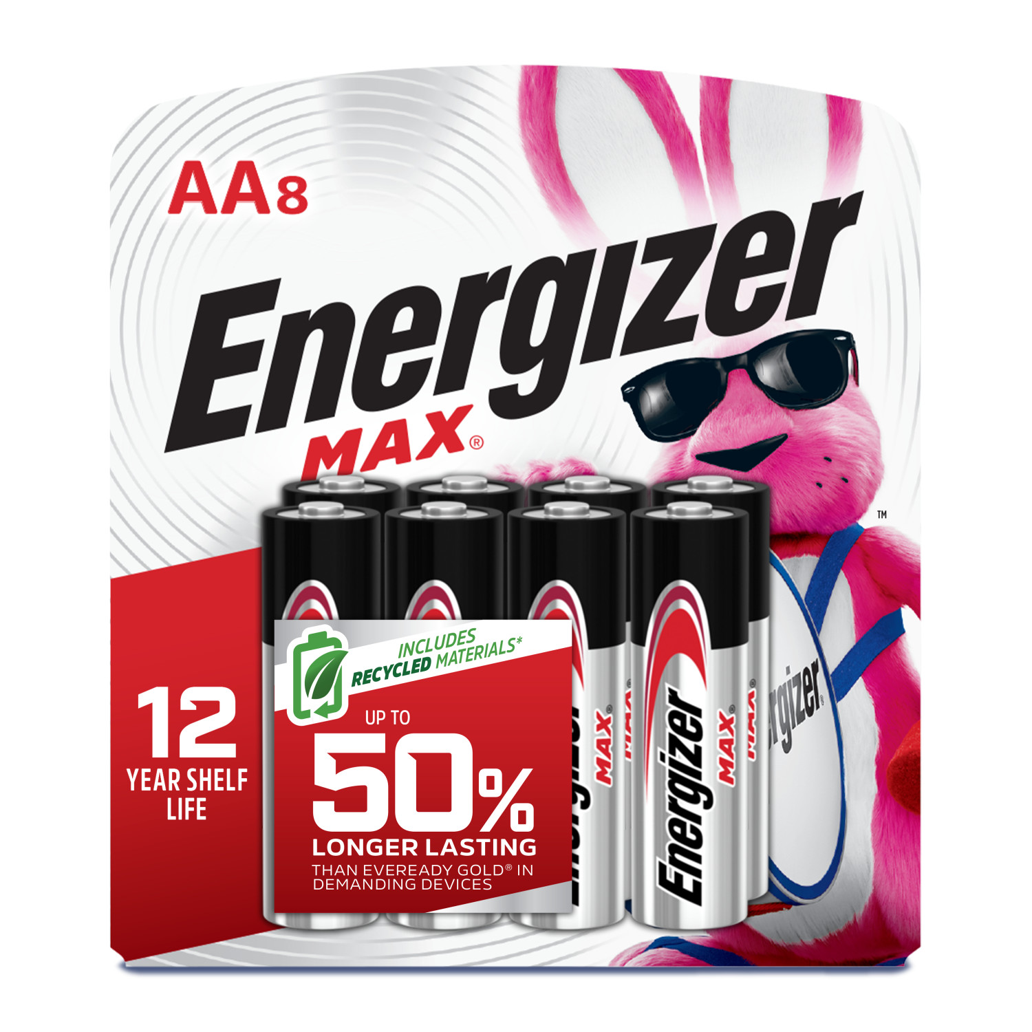 Energizer MAX AA Batteries (8 Pack), Double A Alkaline Batteries - image 1 of 8