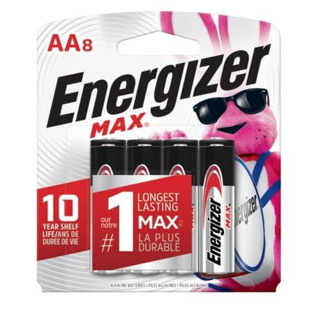 Energizer - MAX AA Batteries (8 Pack), Double A Alkaline Batteries