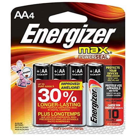 Energizer MAX AA Batteries, Designed to Prevent Damaging Leaks (4 Count)