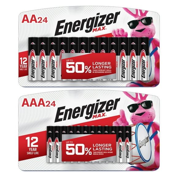 Energizer MAX AA Batteries and AAA Batteries (48 Pack Total)