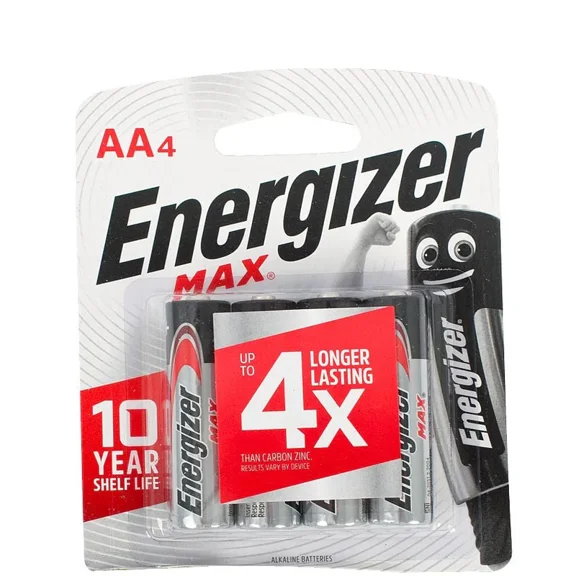 Energizer MAX AA4 Alkaline Batteries 12 Count Leak-Resistant Long-Lasting Household Power for High-Drain & Everyday Devices Premium Batteries for Remotes, Toys, Flashlights & Electronics