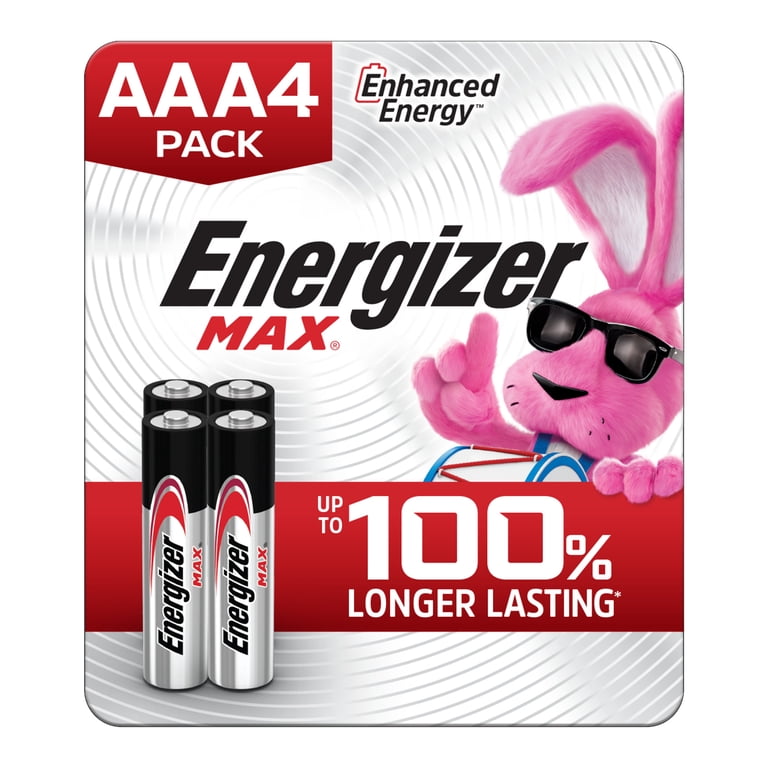 Energizer, AAA Batteries, 4 Pack, Long-Lasting Alkaline Power