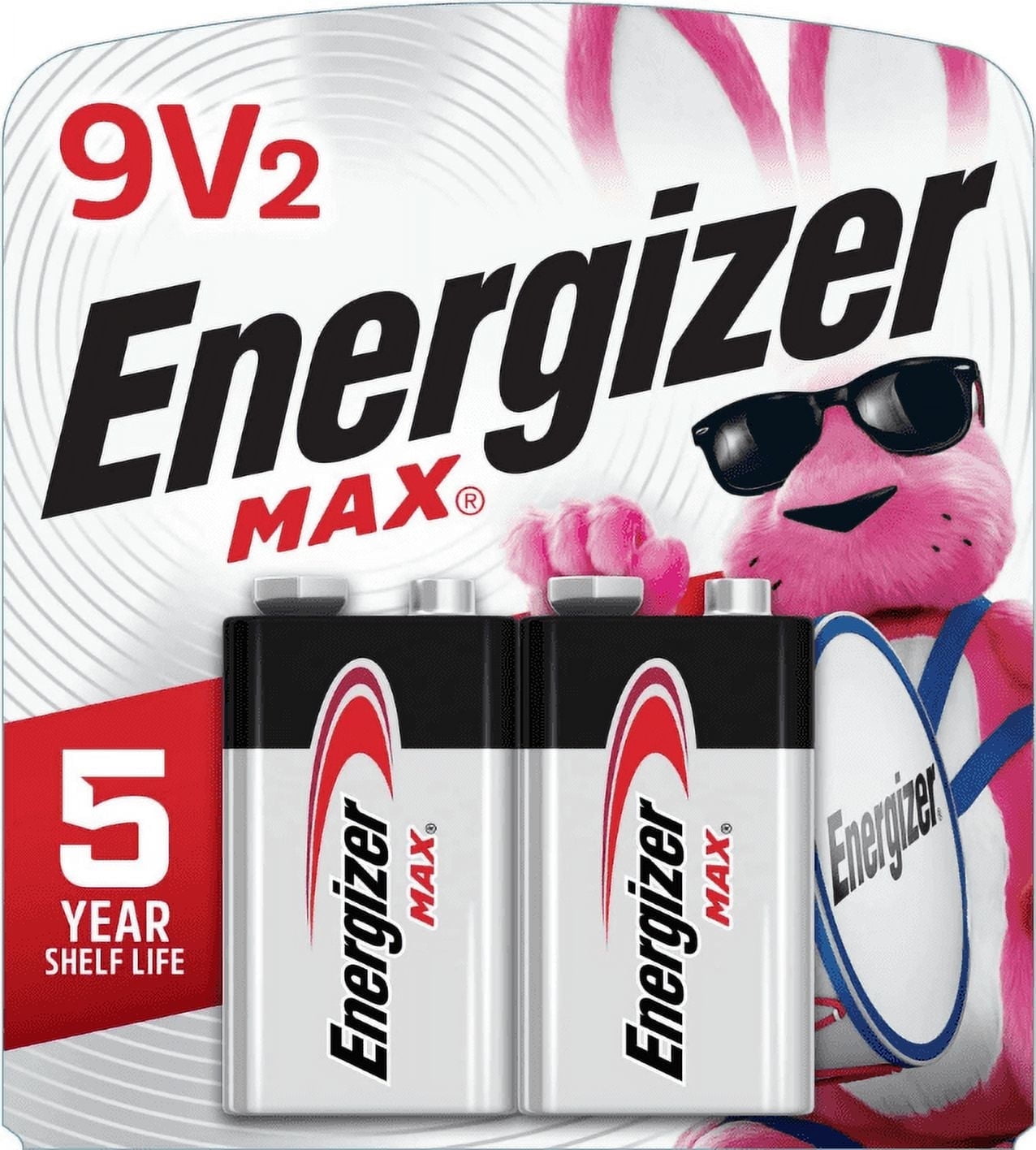 Energizer MAX Alkaline 9 Volt Batteries, 2 Pack