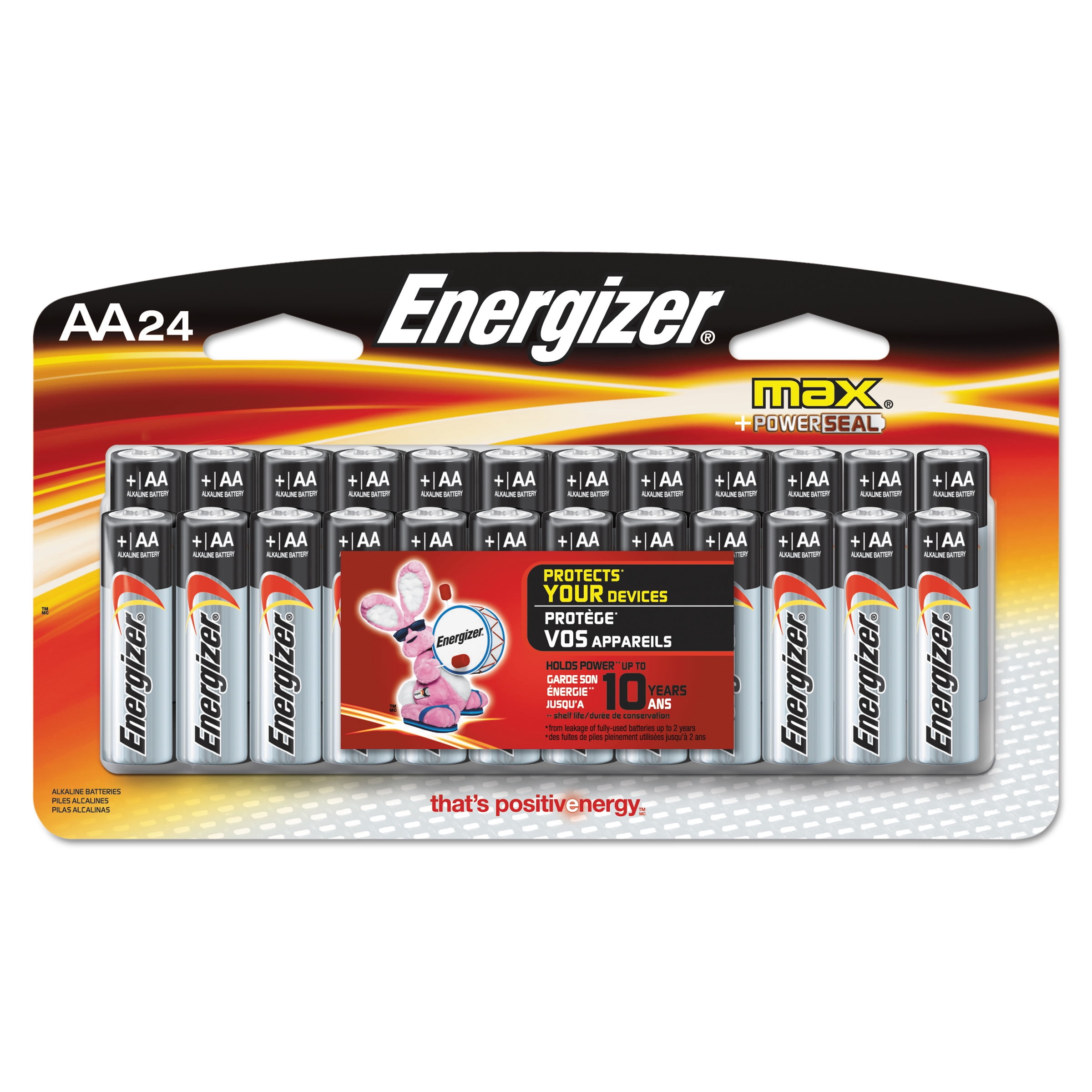 Energizer MAX Alkaline Batteries, AA, 24 Batteries/Pack -EVEE91SBP24H