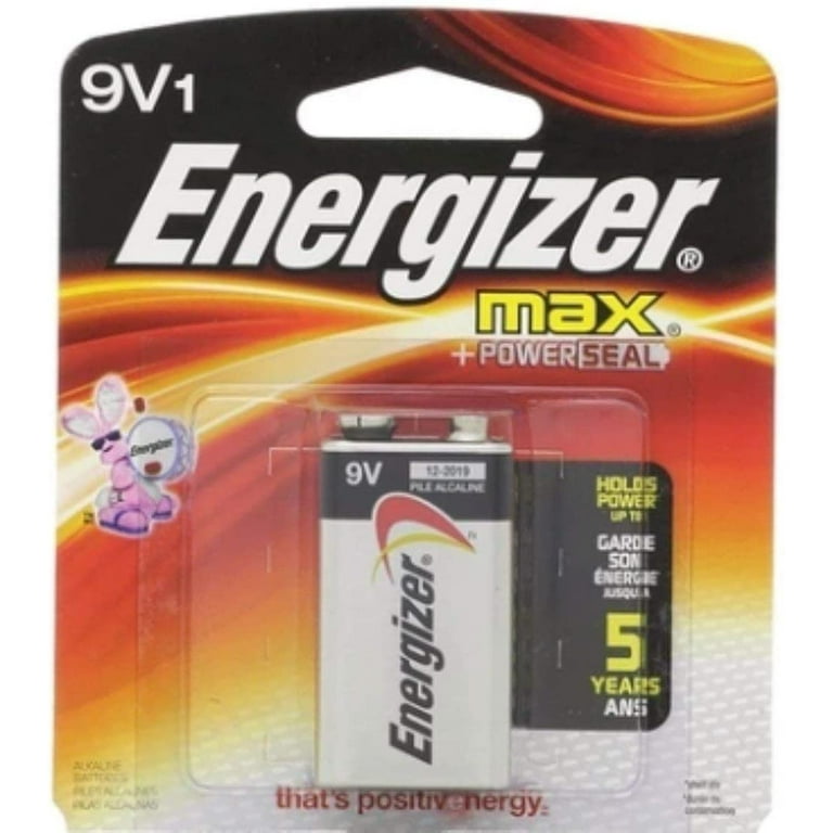 Piles alcalines 9V/9 volts Energizer Max, longue durée, tout usage