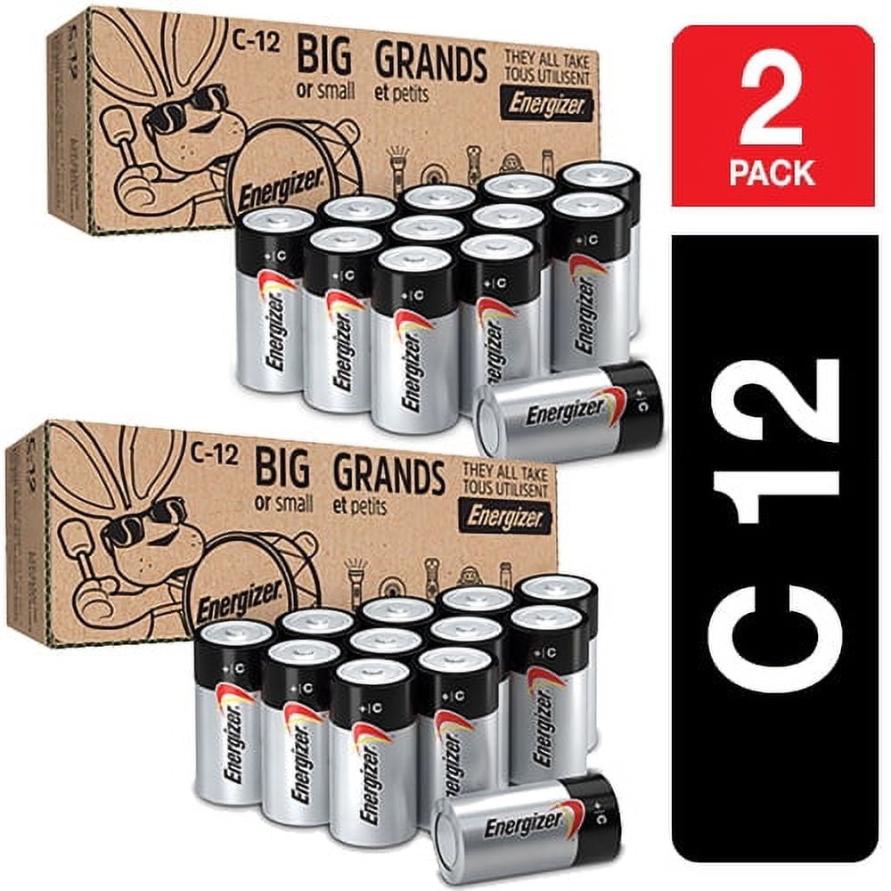 Energizer MAX Alkaline C Batteries, 24 Count (2 x 12 Packs)
