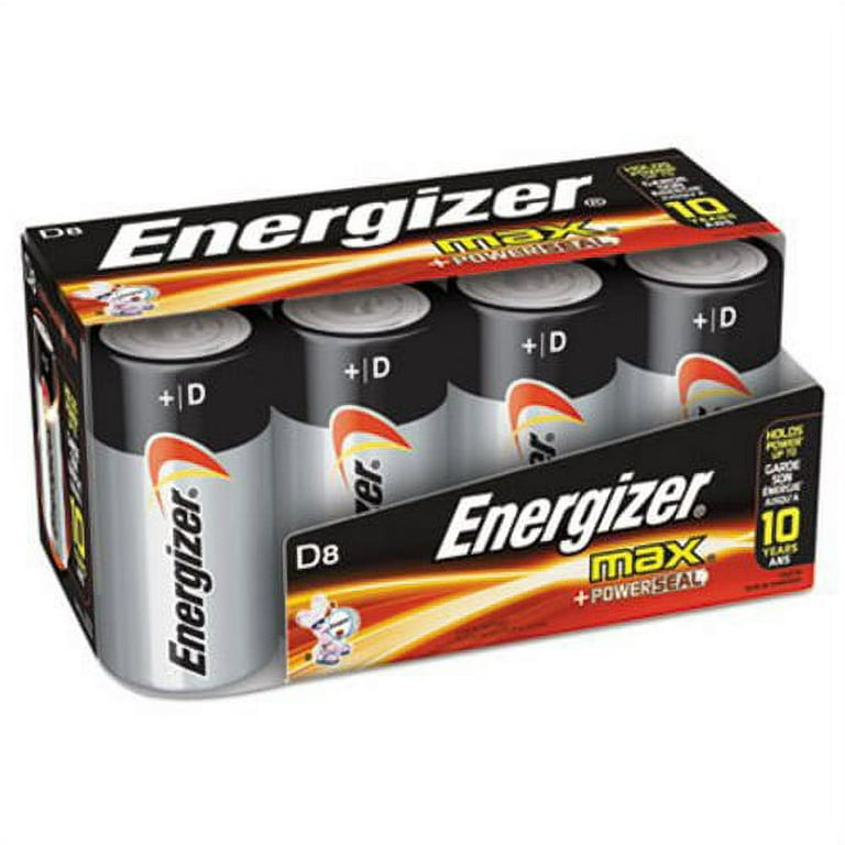 Energizer MAX Alkaline D Batteries, 1.5 V, 8 Batteries