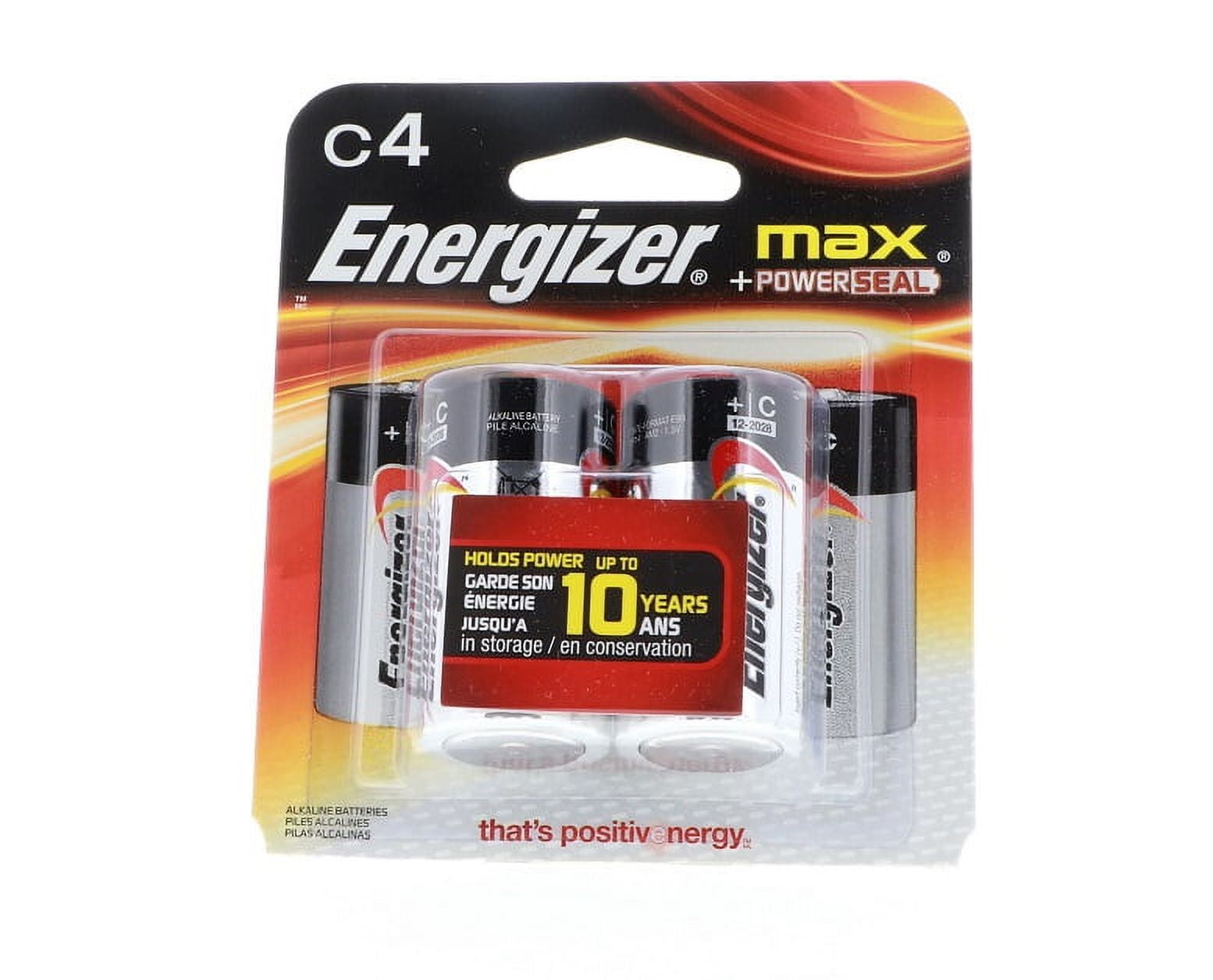Energizer Max C4 C Cell Alkaline Battery - Total: 12 Batteries (3 X 4 Count  Packs) 