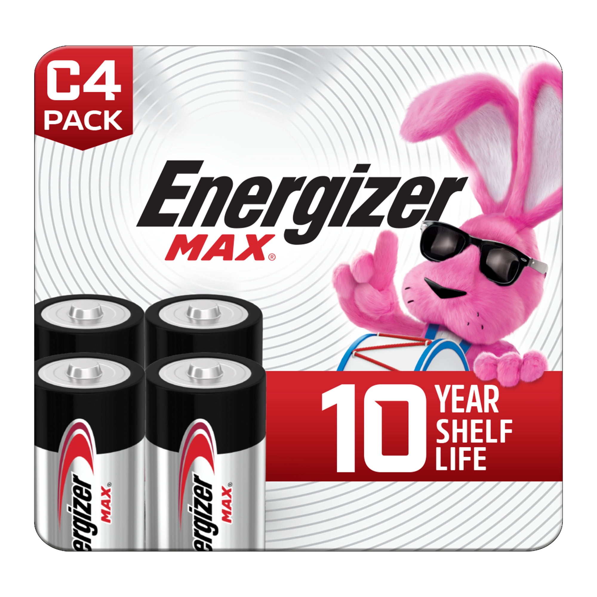 Energizer MAX C Batteries (4 Pack), C Cell Alkaline Batteries